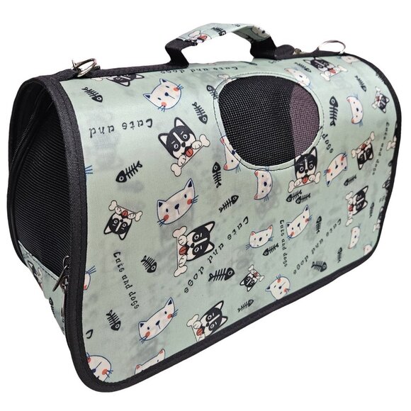 Pet Carrier for Cat, Dog or Other Pets, Cats and Dogs Print - Picture 1 of 7